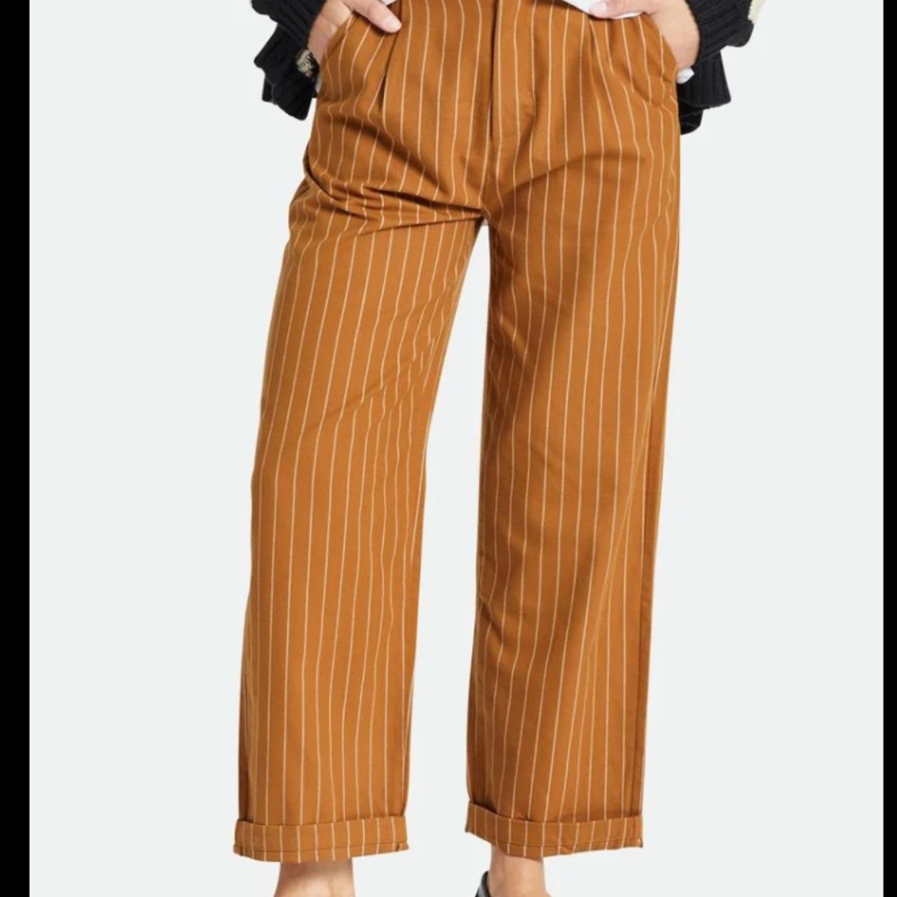Brixton Victory Trouser Pant - Washed Copper Pinstripe size 27